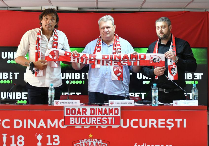 Dario Bonetti (59 de ani) a susținut prima conferință de presă de la revenirea la Dinamo, alături de administratorul special Iuliu Mureșan și de purtătorul de cuvânt DDB, Daniel Șendre