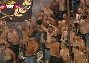 Ca în vremurile bune! Ultrașii Craiovei au făcut show în „Gruia”, la revenirea lui FCU în Liga 1