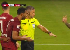 Radu Petrescu i-a enervat pe campionii de la CFR! Camora a cerut penalty la prima atingere din disputa cu FCU Craiova