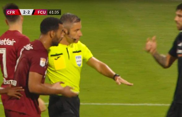 Radu Petrescu i-a enervat pe campionii de la CFR! Camora a cerut penalty la prima atingere din disputa cu FCU Craiova