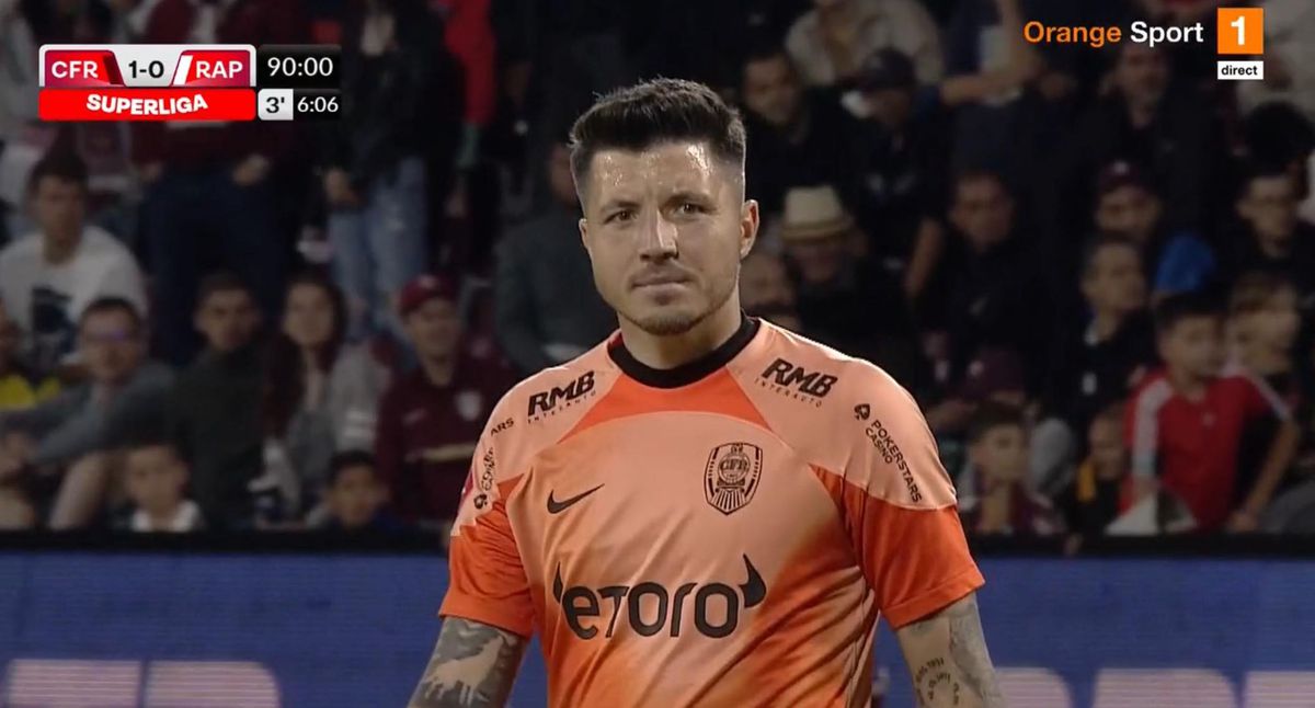 Final-thriller în CFR Cluj - Rapid! Giuleștenii ratează un penalty dictat cu ajutorul VAR, la ultima acțiune