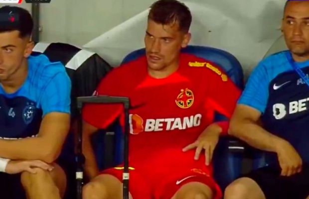 Sperietură pentru FCSB! Darius Olaru, înlocuit în prelungirile primei reprize