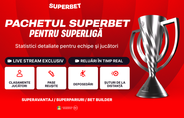 Pachetul Superbet pentru SuperLigă: Streaming Live exclusiv şi statistici de top în aplicaţie