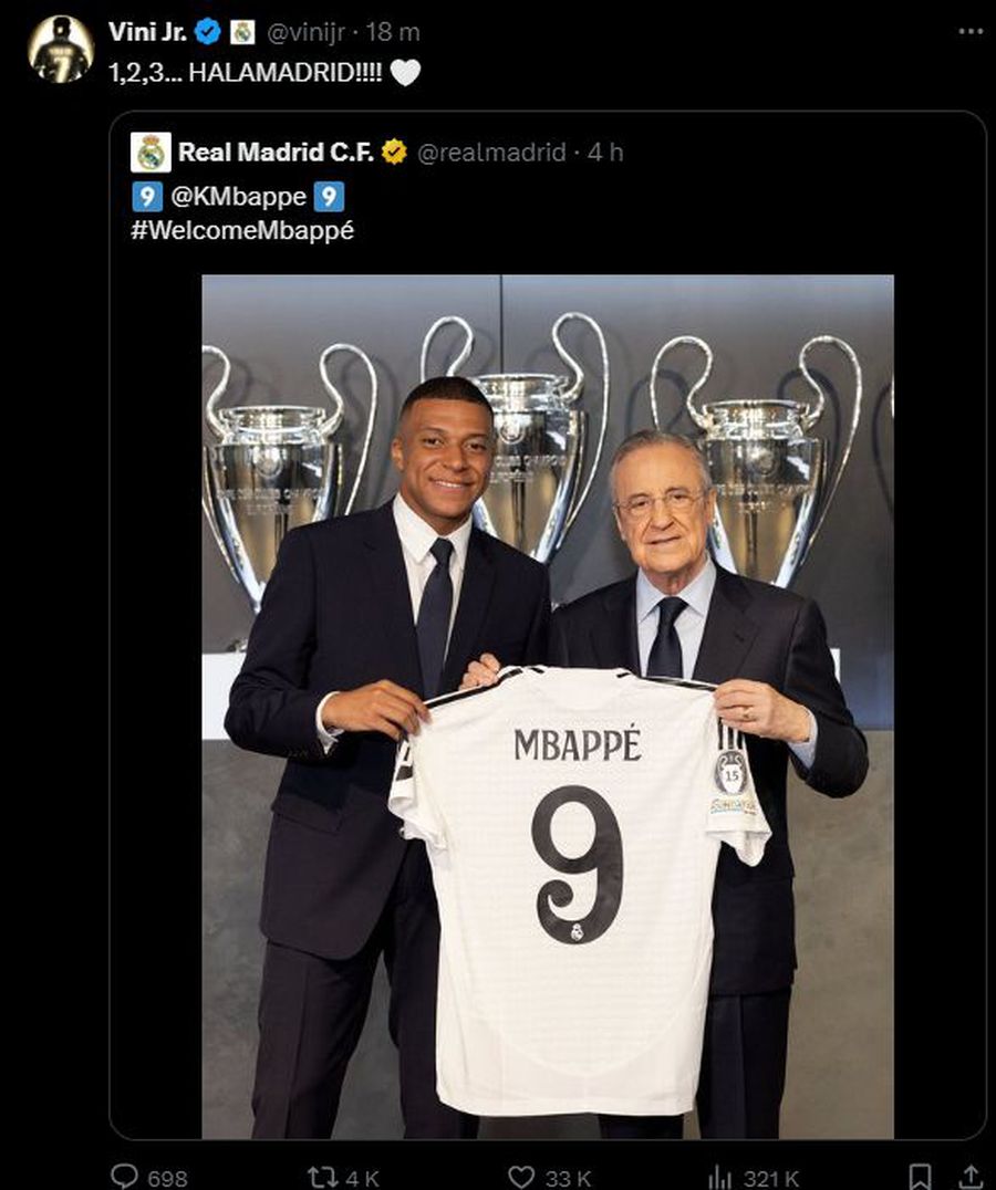 Cum au reacționat Ancelotti, Vinicius și Rodrygo după transferul lui Mbappe la Real Madrid