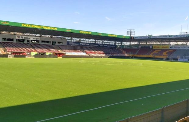 Gazonul lui Nordsjaelland, impecabil » Imagini de pe arena pe care FCSB speră să obțină calificarea în play-off-ul Conference League