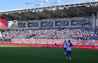 Scenografia pregătită de Peluza Sud la meciul cu CS Dinamo