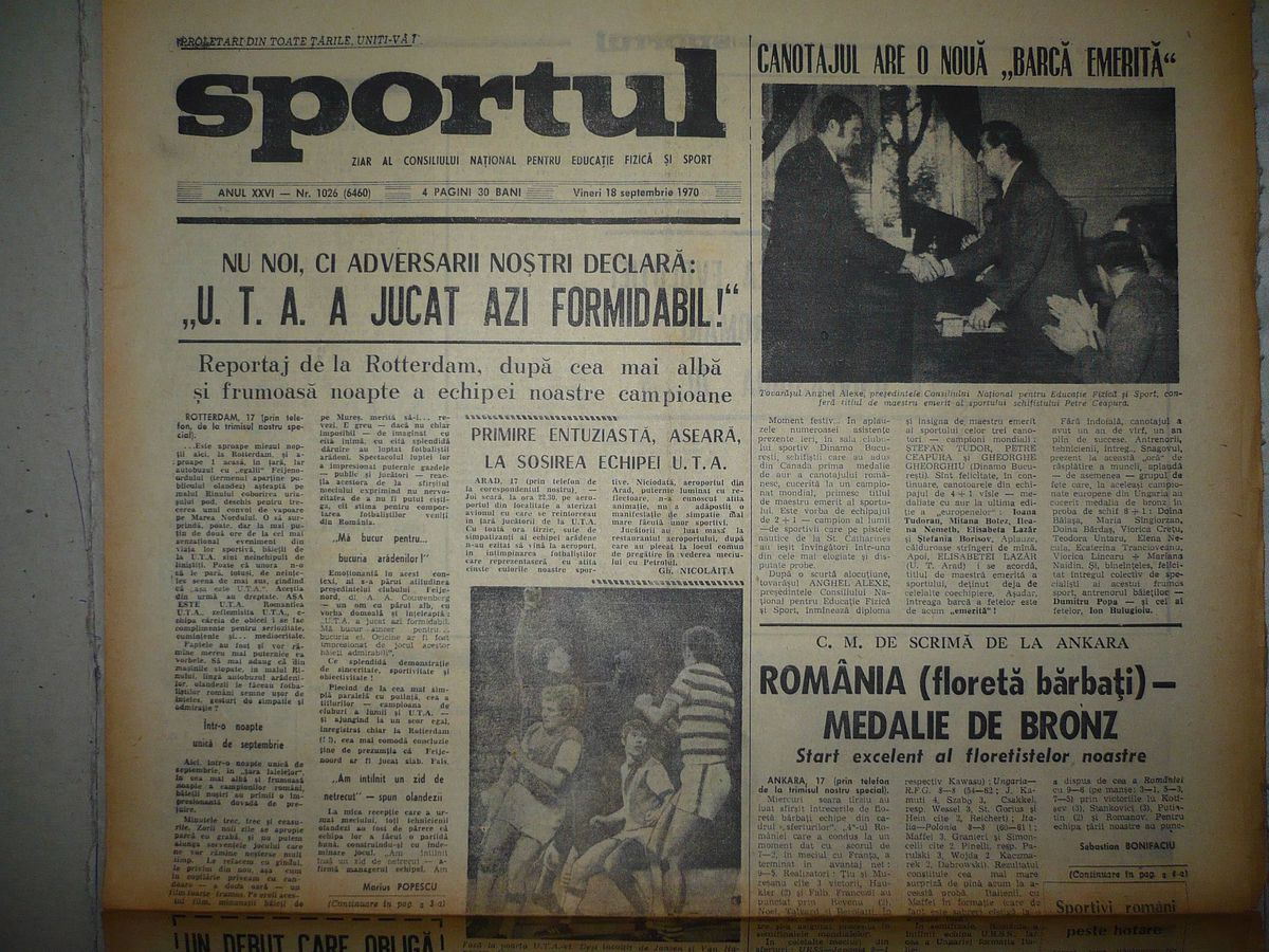 RETRO GSP. 50 de ani de la o zi antologică pentru fotbalul românesc. Cu ce rezultate au uimit UTA, Steaua, Dinamo și Craiova