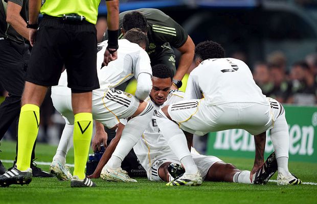 Ghinion teribil pentru vedeta lui Real Madrid » Scos după 5 minute la primul meci din Champions League