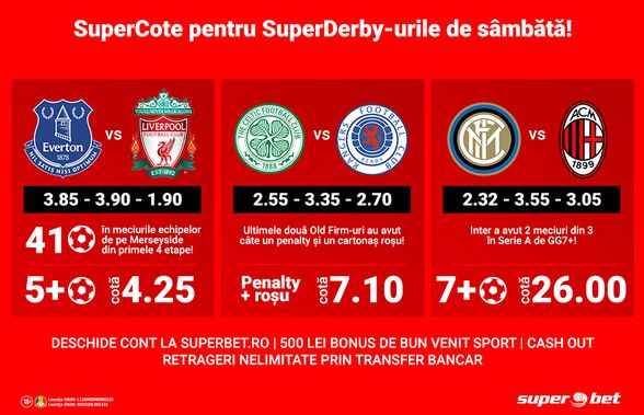 Spectacol, tensiune și orogliu în SuperDerby-urile de sâmbătă!