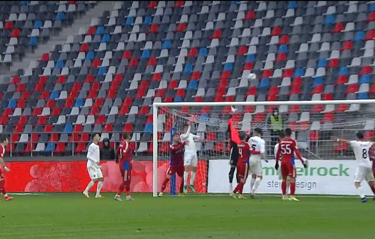 Ionuț Zaharia, gol din corner în CSA Steaua - Astra / FOTO: Capturi @Telekom Sport 1