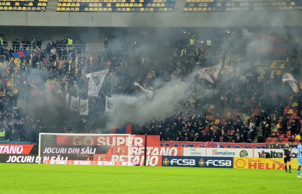 FCSB - UTA, întrerupt din cauza fanilor » Torțe și petarde pe Arena Națională