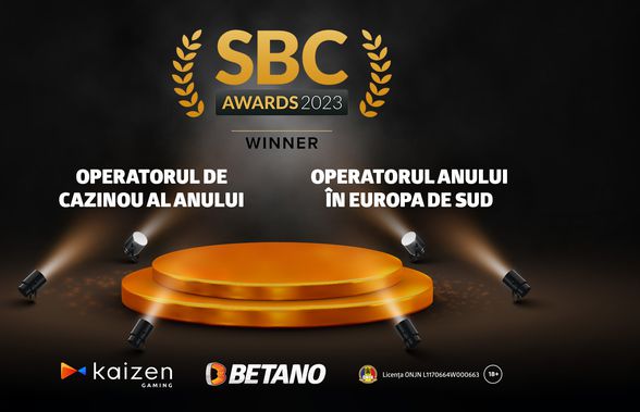 Kaizen Gaming: Dublă distincție la International SBC Awards: Compania a fost numită Operatorul de Cazinou al Anului și Operatorul Anului în Europa de Sud