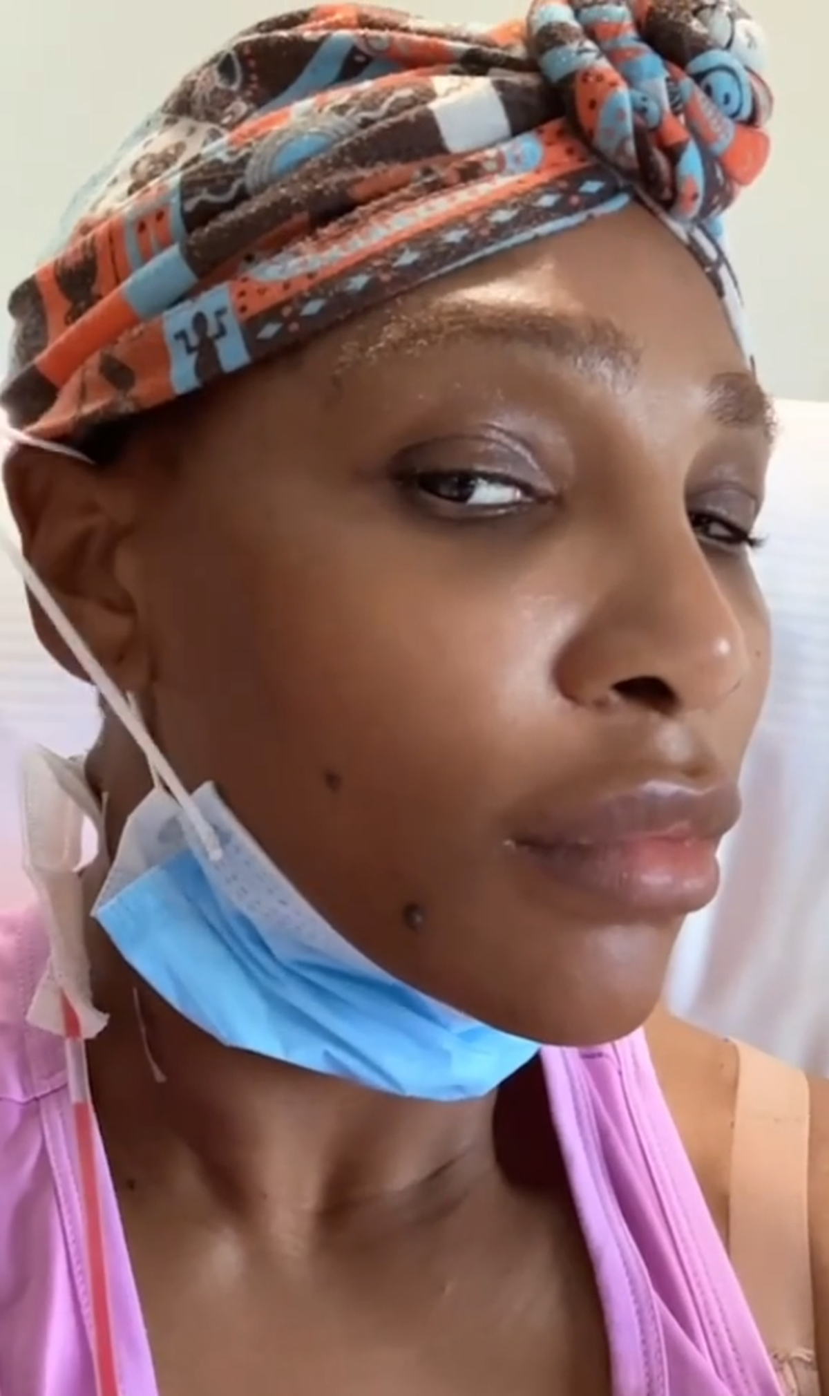 Serena Williams, imagini de pe patul de spital