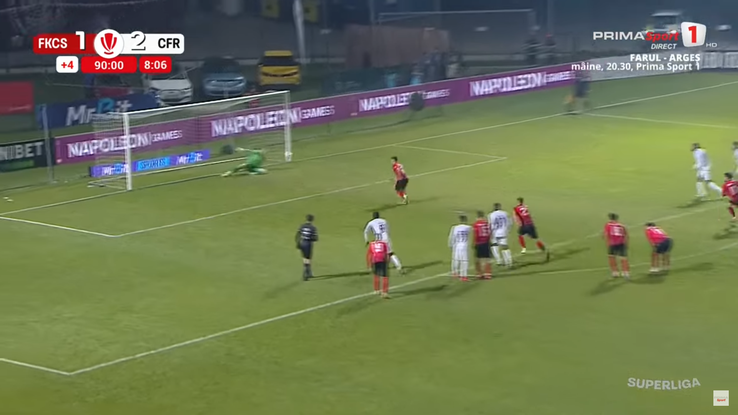 „Panenka” lui Lorand Paszka din Csikszereda - CFR Cluj. FOTO: captură Prima Sport