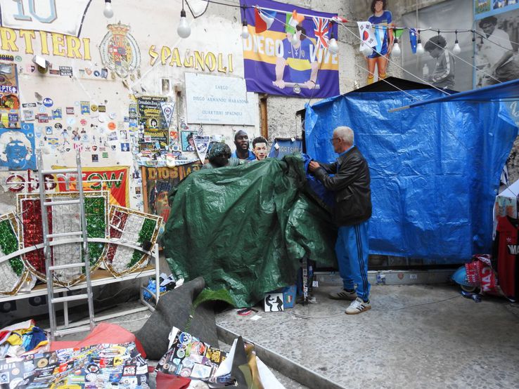 Proteste la muralul lui Maradona, în Napoli // Foto: Imago
