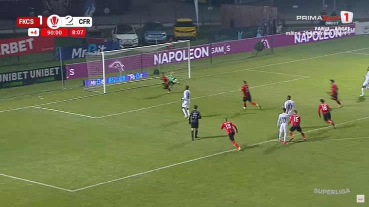 „Panenka” lui Lorand Paszka din Csikszereda - CFR Cluj. FOTO: captură Prima Sport
