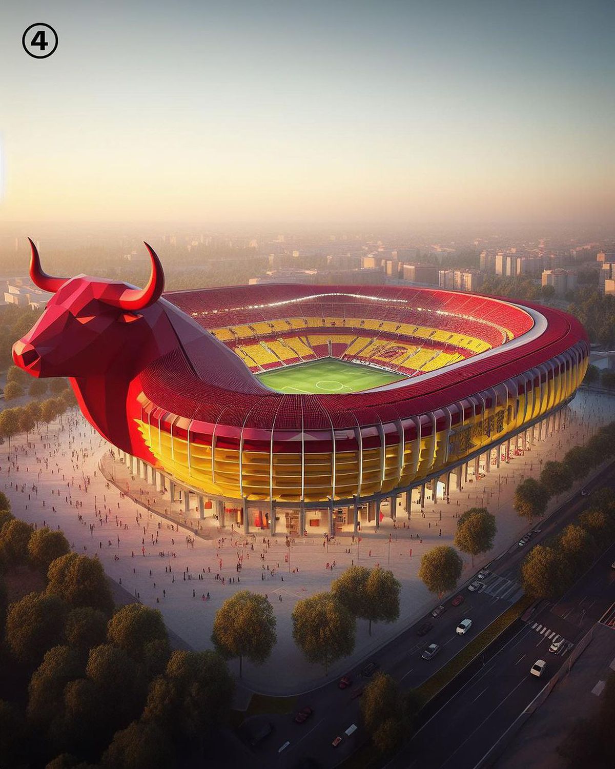 NEBUNIE! Cum ar arăta cele mai tari stadioane ale lumii create de Inteligența Artificială » Stadionul-vultur al celor de la Benfica e ULUITOR