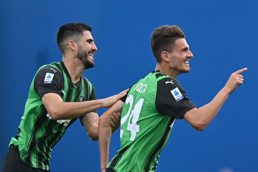 Daniel Boloca (dreapta), după primul gol în Serie A Foto: Guliver/GettyImages
