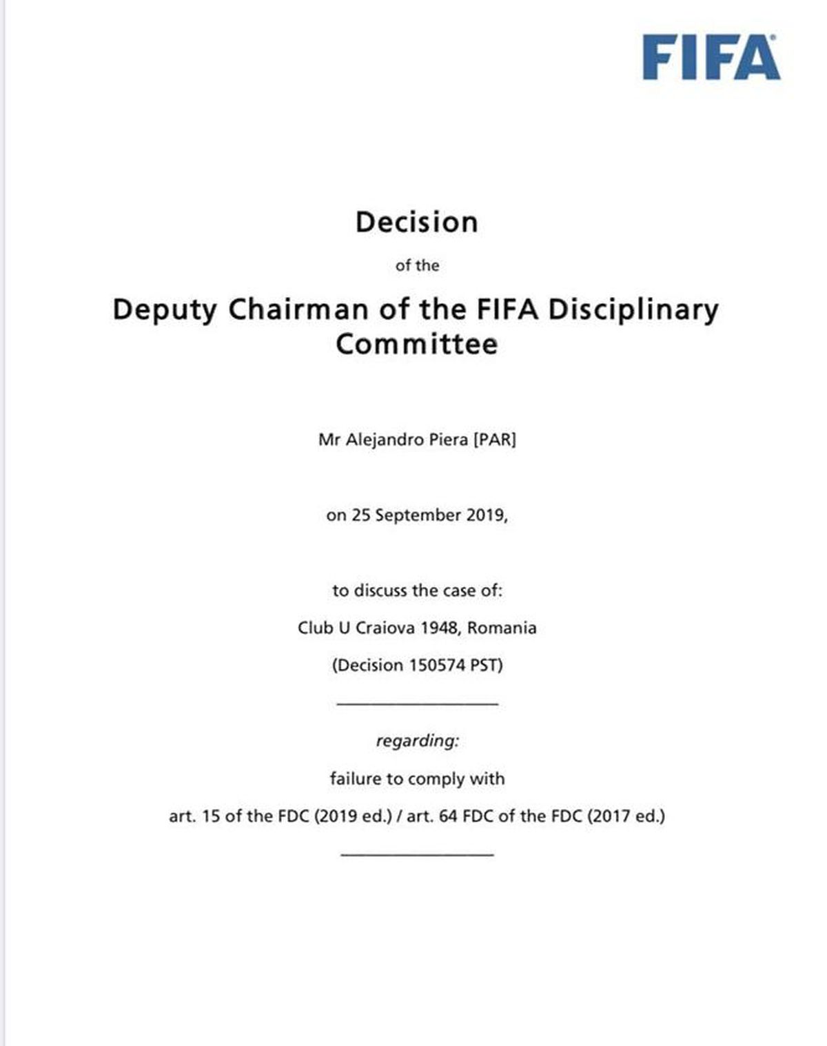 Actele FIFA publicate de Adrian Mititelu