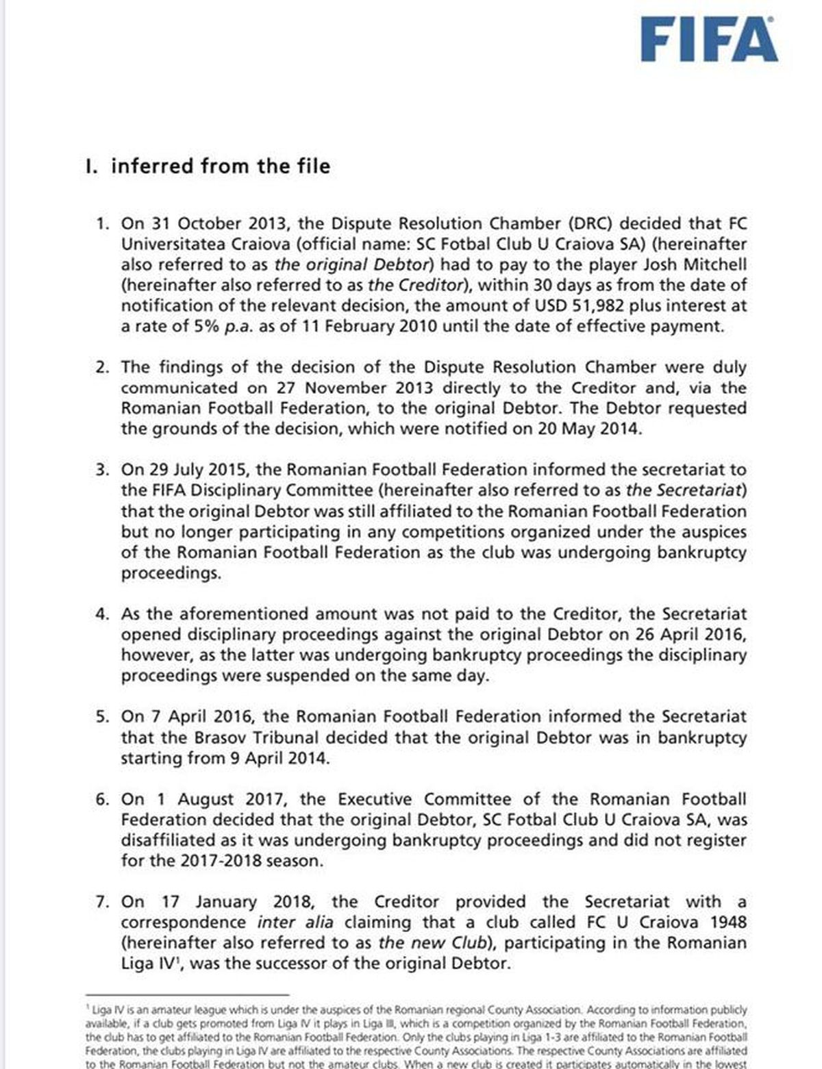 Actele FIFA publicate de Adrian Mititelu