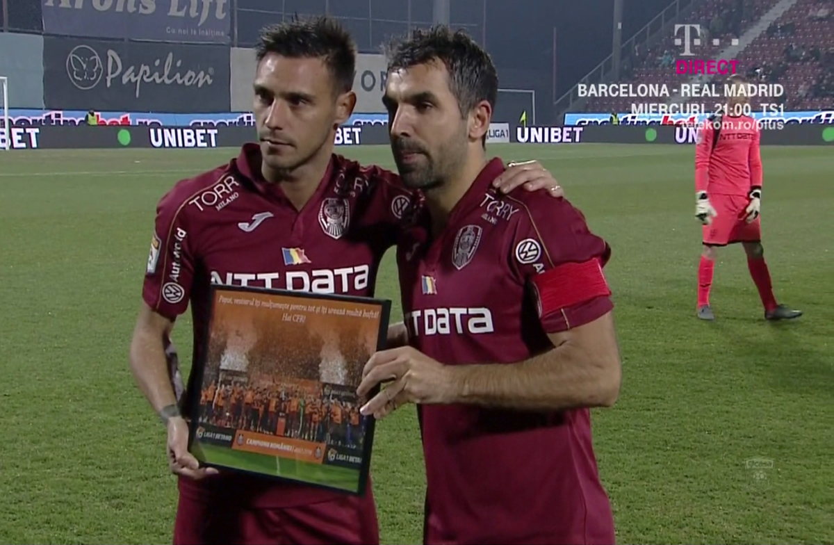 FOTO Culio, ultimul meci în Gruia! Argentinianul, cu lacrimi în ochi când a fost premiat pentru întreaga activitate la CFR Cluj