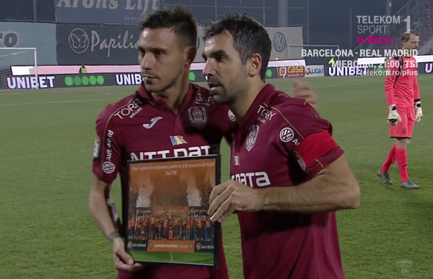 FOTO Culio, ultimul meci în Gruia! Argentinianul, cu lacrimi în ochi când a fost premiat pentru întreaga activitate la CFR Cluj