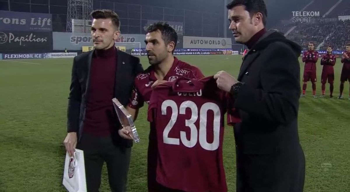 FOTO Culio, ultimul meci în Gruia! Argentinianul, cu lacrimi în ochi când a fost premiat pentru întreaga activitate la CFR Cluj