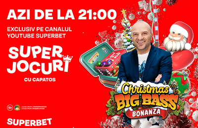 Vino la ora 21:00 pe canalul YouTube Superbet să vezi “Superjocuri cu Capatos” și poți câștiga unul dintre cele 15 premii ale ediției!