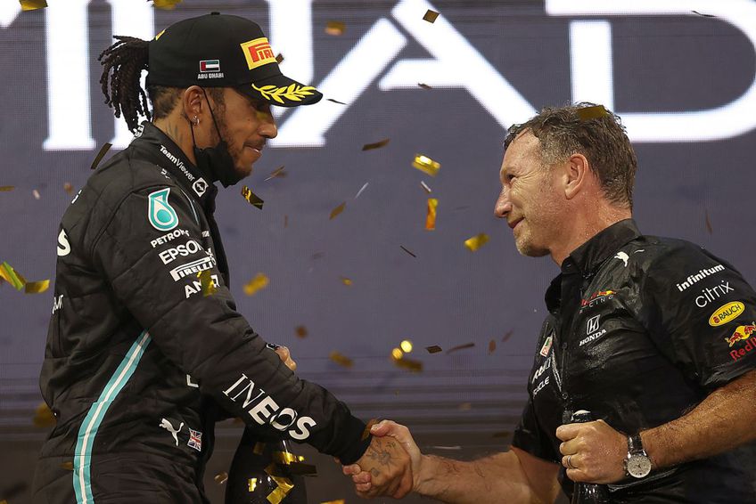 Lewis Hamilton și Christian Horner, după Marele Premiu de la Abu Dhabi / Sursă foto: Guliver/Getty Images