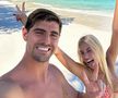 Thibaut Courtois și Mishel Gerzig în Maldive/ foto Instagram