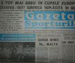 Ce scria Gazeta Sporturilor, după înfrângerea Universității Craiova cu Dinamo Tbilisi