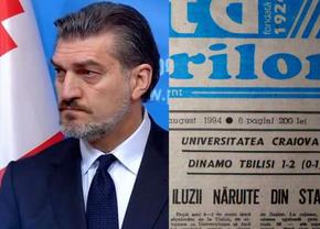 Președintele controversat din Georgia a înscris în poarta unei echipe românești: „Din ofsaid și potrivindu-și mingea cu mâna...” » Povestea unui meci european de pomină