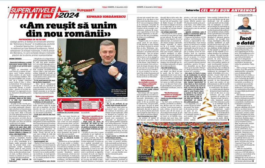 Mâine sunt Superlativele GSP » Edi Iordănescu predă ștafeta și votează Antrenorul Anului 2025: „Încă NU a realizat ceva, dar țineți cont de un lucru!”