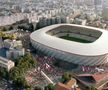 Ilustrație cu noul stadion Dinamo