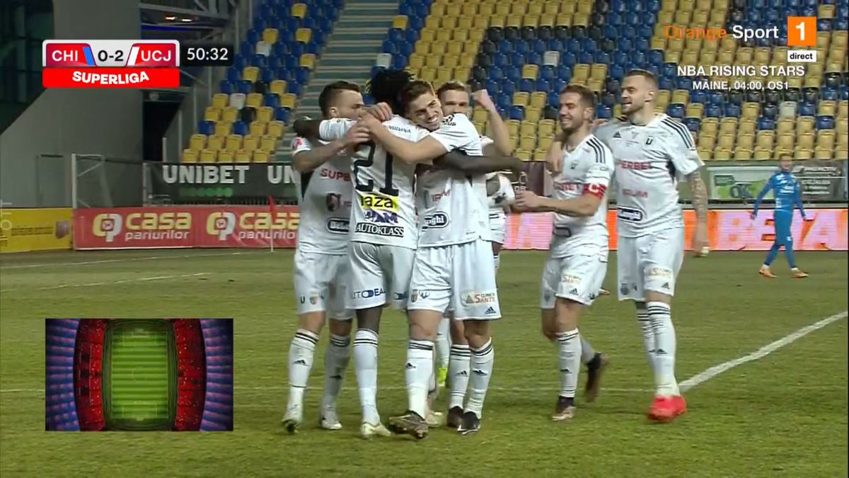 Thiam și Gomes, goluri superbe împotriva Chindiei » Doi colegi de la U Cluj s-au întrecut în lufturi