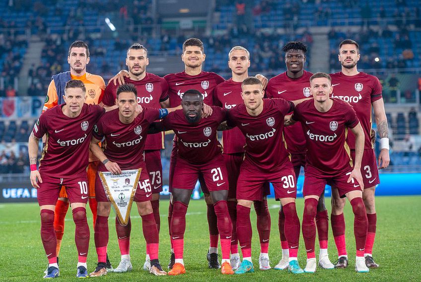 Titularii lui CFR Cluj pe „Olimpico”, cu Lazio // foto: Imago Images