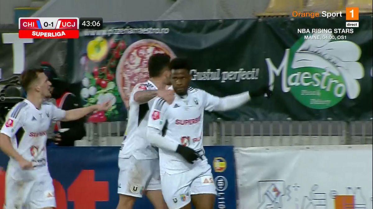 Thiam și Gomes, goluri superbe împotriva Chindiei » Doi colegi de la U Cluj s-au întrecut în lufturi