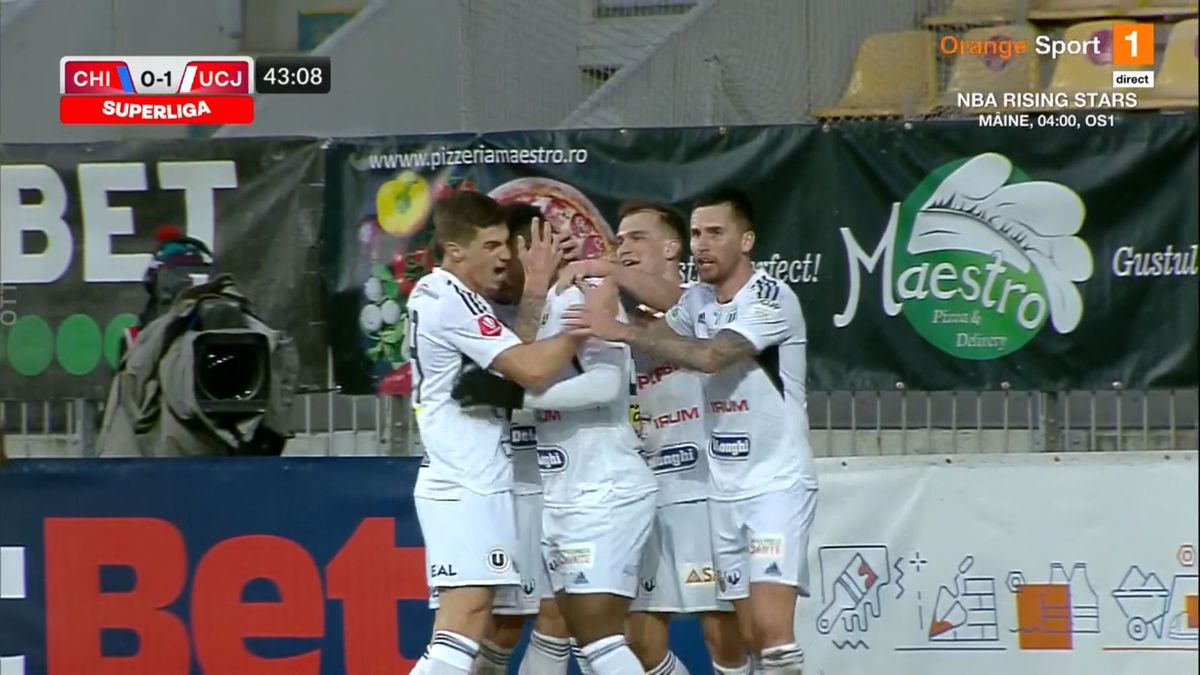 Thiam și Gomes, goluri superbe împotriva Chindiei » Doi colegi de la U Cluj s-au întrecut în lufturi