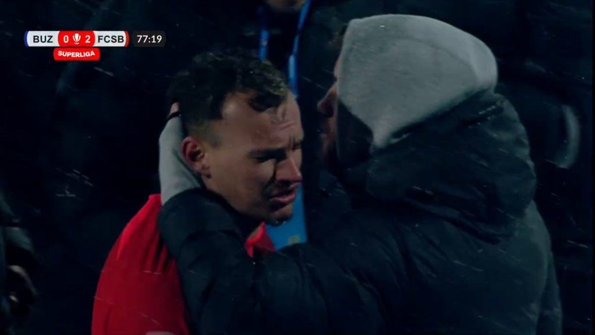 Lacrimi pe zăpadă! Consolat cu greu pe margine, după ce a fost schimbat la FCSB