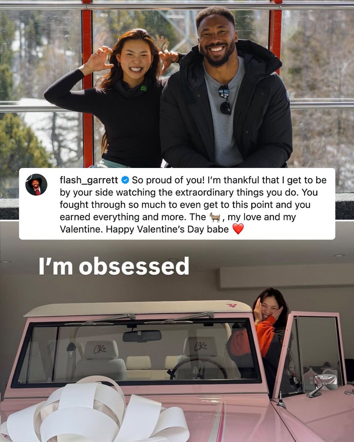 Chloe Kim, surprinsă cu un cadou extrem de scump de către iubitul Myles Garrett. Foto: Instagram