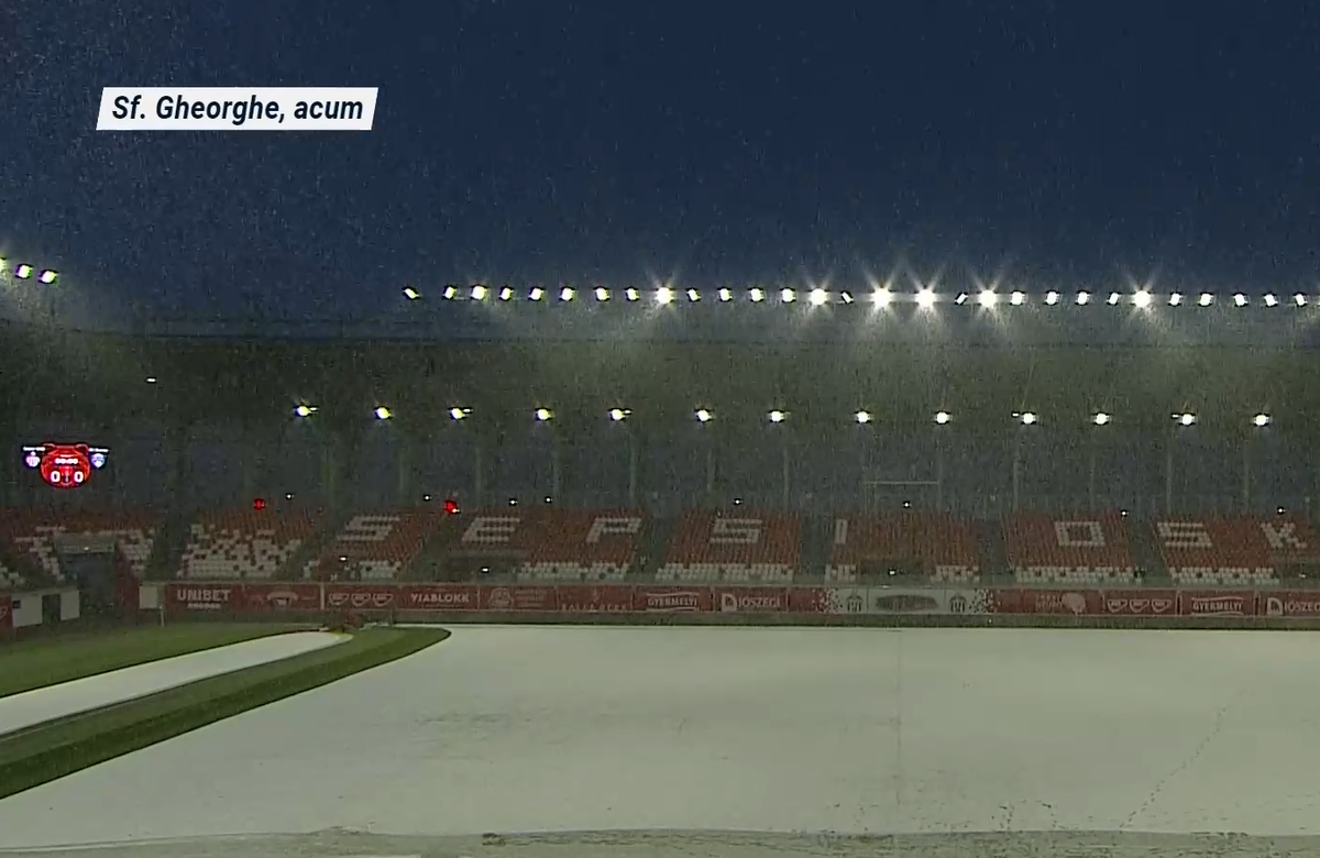 S-a întors iarna! » Cum arată terenul cu 90 de minute înainte de Sepsi - Gloria Buzău