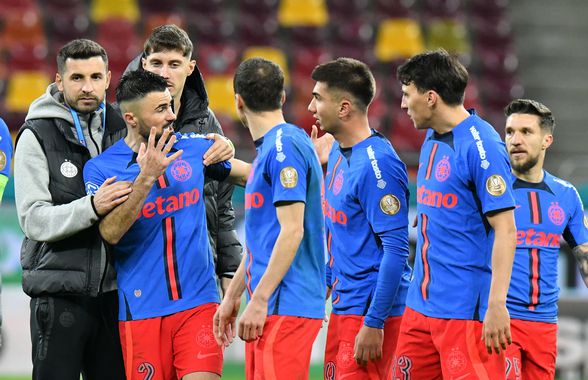 Conflict pe teren între doi jucători de la FCSB » Despărțiți cu greu de staff și coechipieri + Șut i-a bătut obrazul