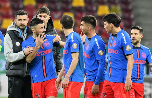 Conflict pe teren între doi jucători de la FCSB » Despărțiți cu greu de staff și coechipieri + Șut i-a bătut obrazul