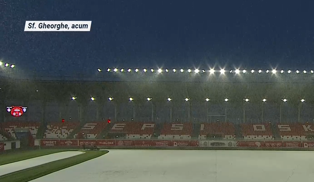 S-a întors iarna! » Cum arată terenul cu 90 de minute înainte de Sepsi - Gloria Buzău