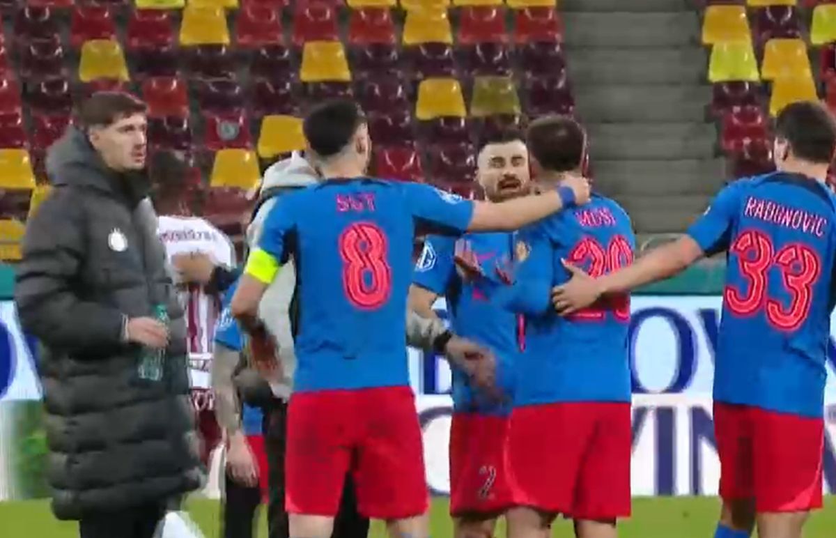 Crețu și Musi, conflict pe teren după FCSB - Rapid 3-3