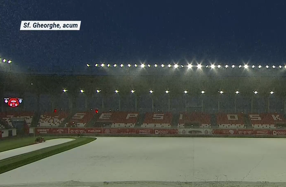 S-a întors iarna! » Cum arată terenul cu 90 de minute înainte de Sepsi - Gloria Buzău