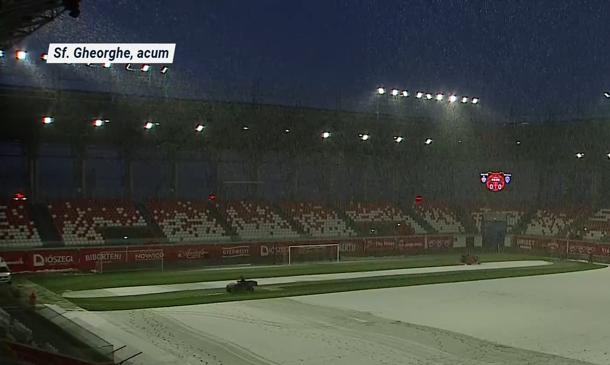 S-a întors iarna! » Cum arată terenul cu 90 de minute înainte de Sepsi - Gloria Buzău
