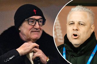 Becali și Marius Șumudică, dialog surprinzător în direct: „Oamenii vor antrenor, nu actor! Ai demnitate” / „Geaca neagră mi-au pătat-o fanii dumneavoastră cu excremente!”