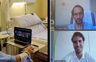 COVID-19. Imaginea zilei în Spania: Rafael Nadal, videoconferință cu un pacient diagnosticat cu coronavirus