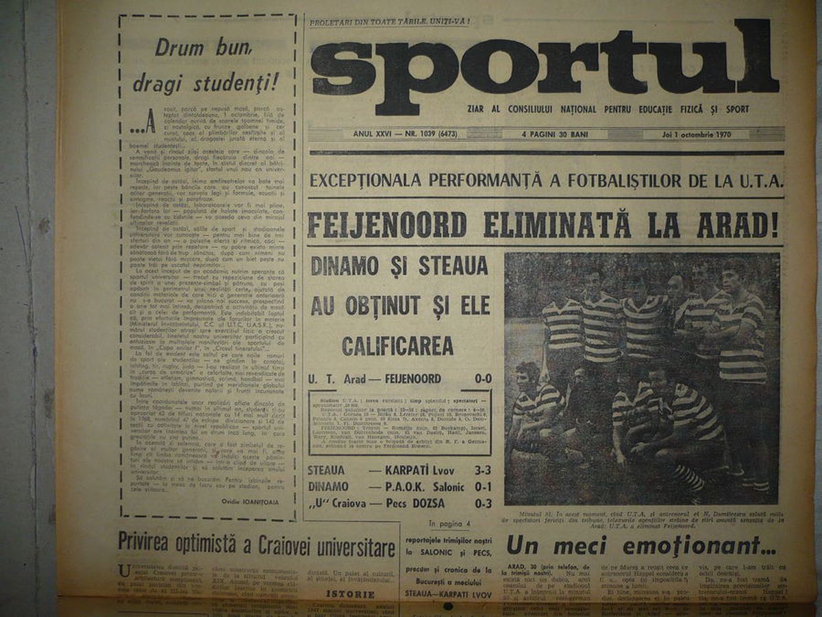 RETRO GSP. UTA împlinește azi 75 de ani. De ce Ioan Chirilă i-a zis „Bătrâna Doamnă” a României și de ce trupa arădeană a fost „a 8-a minune a lumii”